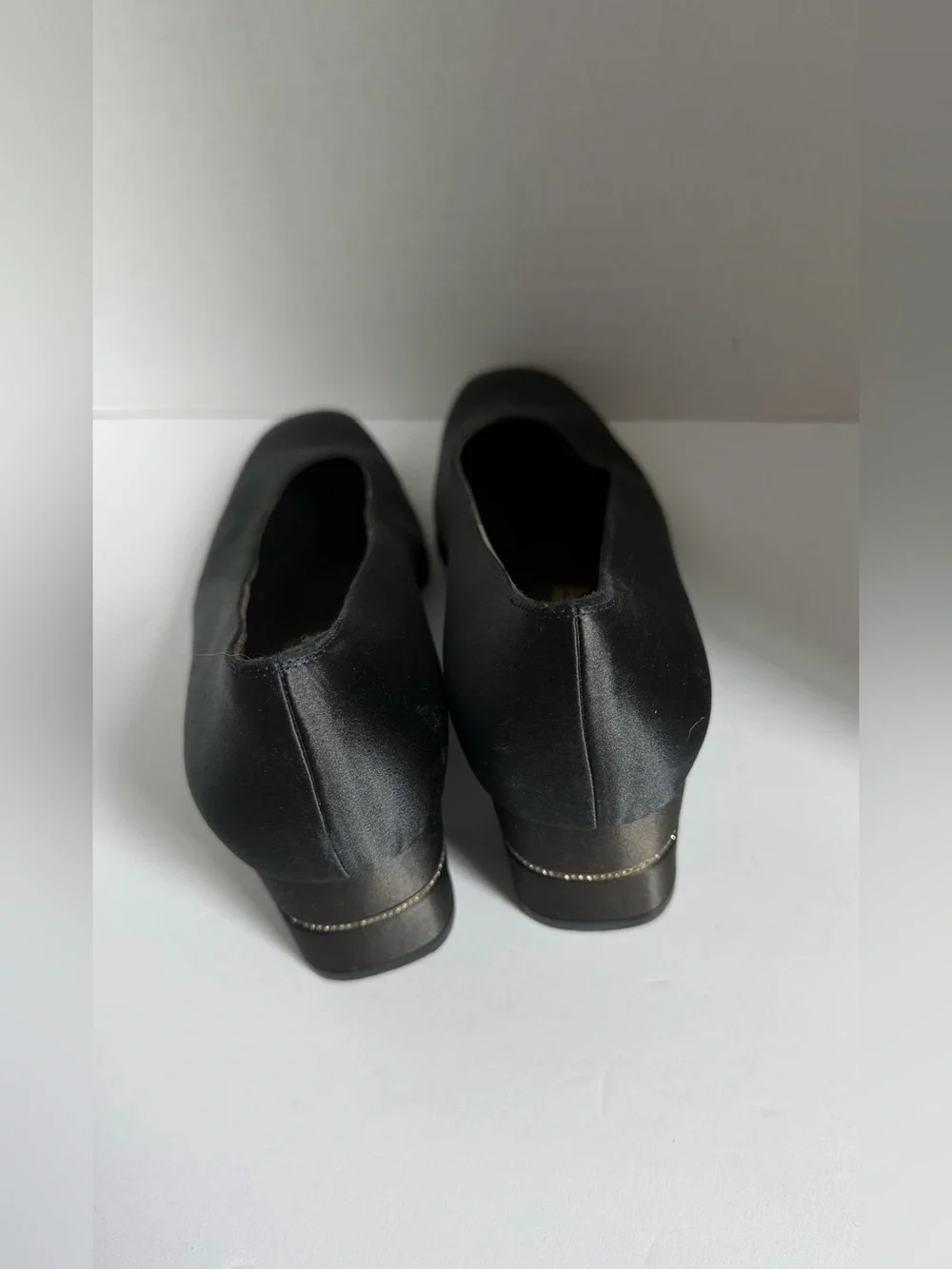 Salvatore Ferragamo Black Satin Square-Toe Pump